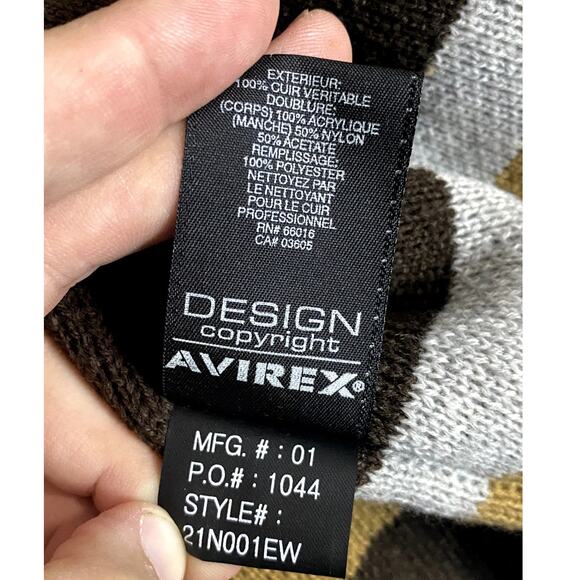 Avirex Vintage Leather Bomber Jacket Men 4XL Brown Star Series 75 New York Lions - Picture 9 of 16